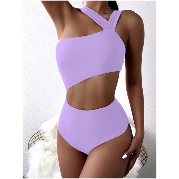 Bellanblue Other - Cut out strappy monokini boho Lilac One Piece Swim